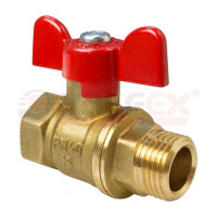 Кран шаровой латунный VALFEX ВН/НР ручка-бабочка, 3/4'' (72/18)