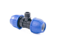 Тройник компрес. для ПЭ труб НР 32 x 3/4" (Lammin) 80/10