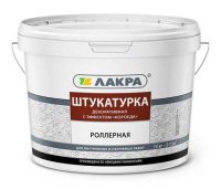 0007809 Штукатурка роллерная декоративная Лакра с эффектом «короеда» Белый 15кг Л-С