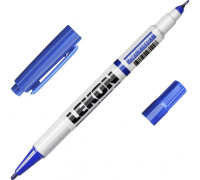 Маркер LEKON DUO перманентный двухсторонний цвет: синий (упак. 12шт)