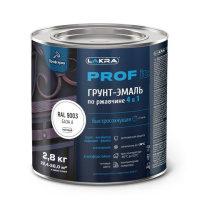 8311387 Грунт-эмаль по ржавчине 4 в 1 быстросохнущая Лакра PROF IT База А, RAL 9003 2,8 кг