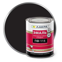 0007774 Эмаль ПФ-115 Лакра Черный 0,9кг Л-С