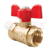Кран шаровой латунный OPTIMA для ВОДЫ  1/2" ВР/ВР ручка-бабочка, VALFEX 11Б27фт1М (136/34)