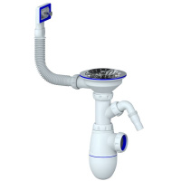  РАСПРОДАЖА B430V CИФОН ДЛЯ МОЙКИ С ВЫПУСКОМ 3 1/2 на Ø40 С отводом для стиральной машины