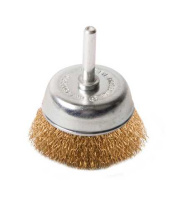 2302082 Щетка-крацовка чашечная, латун. витая проволока, для дрели, 65мм