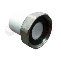  РАСПРОДАЖА Штуцер с накидной гайкой 20x3/4" (300/50) (Valfex) БЕЛЫЙ "ВАЛФ-РУС"