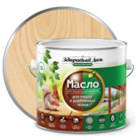 0007071 Масло для террас и деревянных полов Здоровый Дом бесцветное 1,8л Л-С