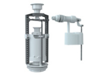 Комплект арматуры клапан спускной и наполнительный с боковой подводкой (кнопка белая) SM-B/W