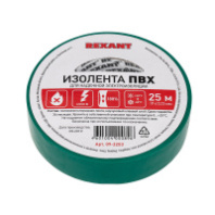 KR-09-2203 Изолента ПВХ 0,13х19 мм, 25 м, зеленая KRANZ, упаковка 5 роликов