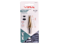 Сверло ступенчатое спиральное TiN 4-12 мм (шестигранный хвостовик) VIRA (551412)