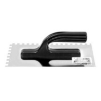 1411102 Кельма нержавеющая 130х270мм зуб 8х8мм, пластмассовая рукоятка, Россия