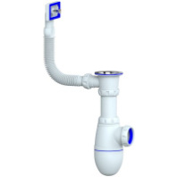 B420 CИФОН ДЛЯ МОЙКИ С ВЫПУСКОМ 1 1/2 И ПРЯМОУГОЛЬНЫМ ПЕРЕЛИВОМ, БЕЗ ОТВОДА