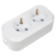 11-8702 Колодка 2 гнезда с заземлением REXANT