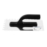 1411103 Кельма нержавеющая 130х270мм зуб 10х10мм, пластмассовая рукоятка, Россия