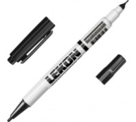 Маркер LEKON DUO перманентный двухсторонний цвет: черный (упак. 12шт)