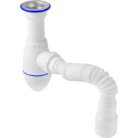 A120 Сифон для умыв. 1.1/2" х 40 (литой нерж.вып, винт 80 мм) с унив. г. т. 40х40/50 Unicorn